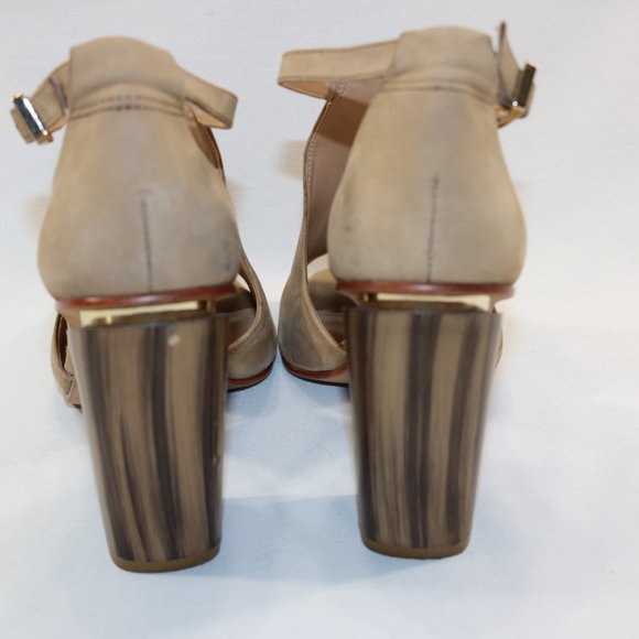 Antonio Melani Tan Suede Tortoise Heels Dress Shoes – Size 8 - Picture 3 of 6